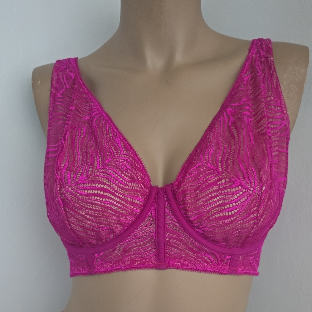 Victorias Secret Unlined Plunge Size 34DD Fuschia